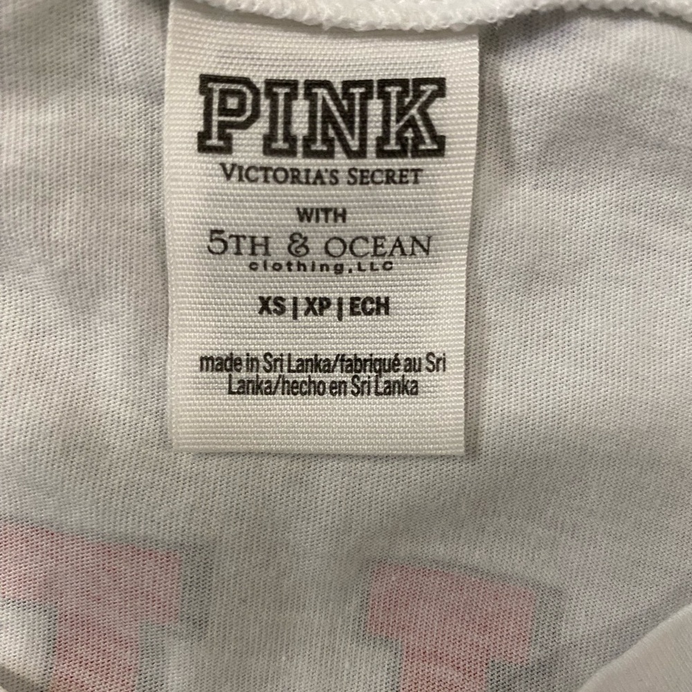 PINK Victoria's Secret White Tee with Red Sequin Bulldog - Picture 5 of 5